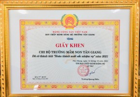 Thành quả một năm phấn đấu của chi bộ Trường Mầm non Tân Giang