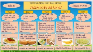 THỰC ĐƠN TUẦN 13 CỦA BÉ