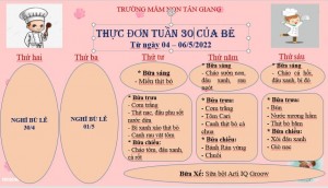 THỰC ĐƠN TUẦN 30 CỦA BÉ