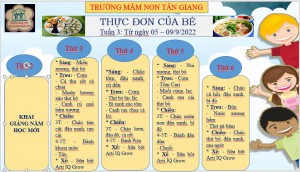 THỰ ĐƠN TUẦN 3 CỦA BÉ