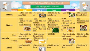 THỰC ĐƠN TUẦN 4 CỦA BÉ YÊU