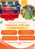 TRƯỜNG MẦM NON TÂN GIANG – NƠI ƯƠM MẦM YÊU THƯƠNG VÀ TRÍ TUỆ