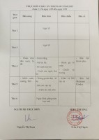 THỰC ĐƠN TUẦN 1 THÁNG 9