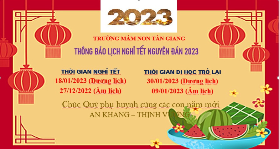 THÔNG BÁO LỊCH NGHỈ TẾT