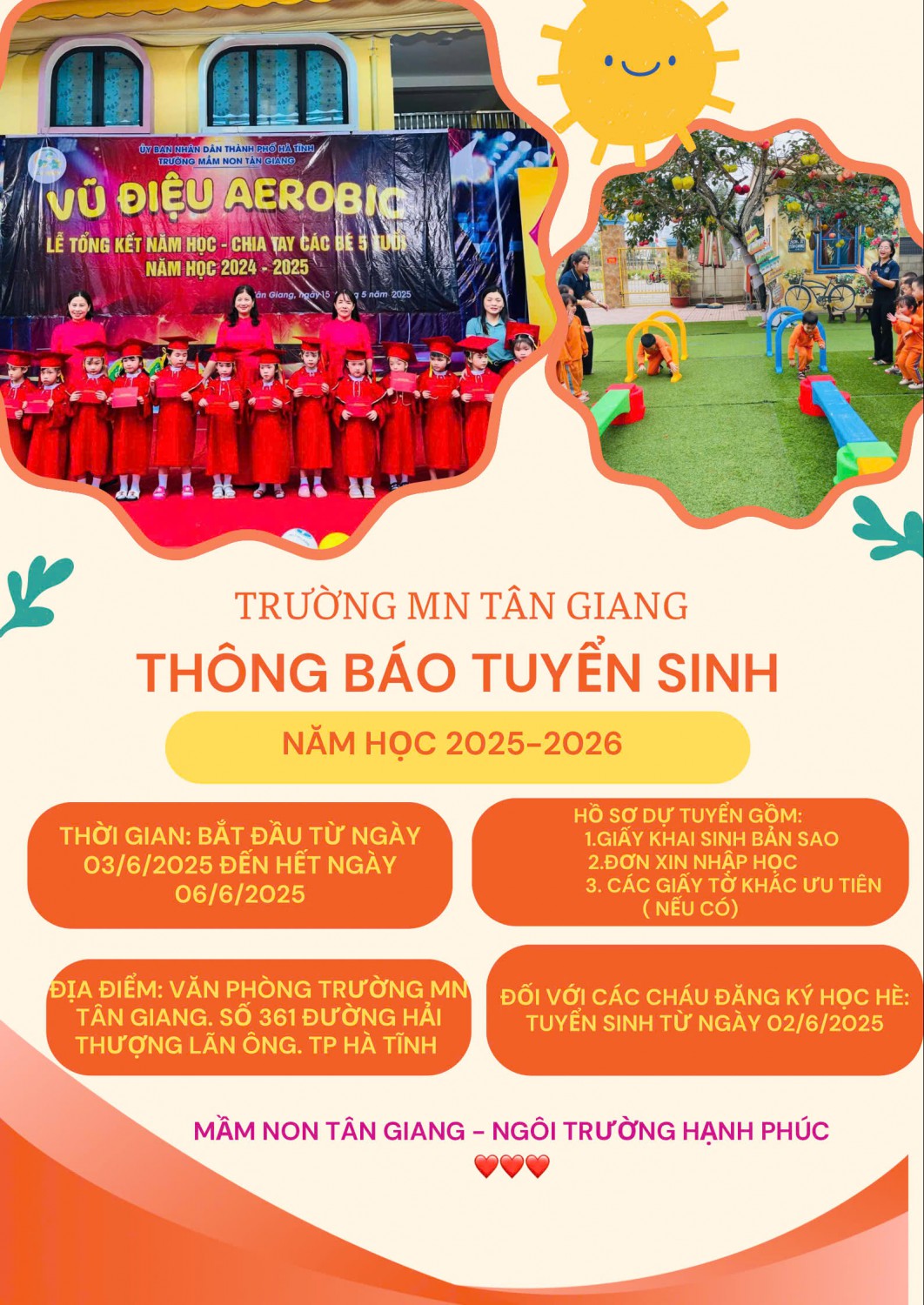 TRƯỜNG MẦM NON TÂN GIANG – NƠI ƯƠM MẦM YÊU THƯƠNG VÀ TRÍ TUỆ
